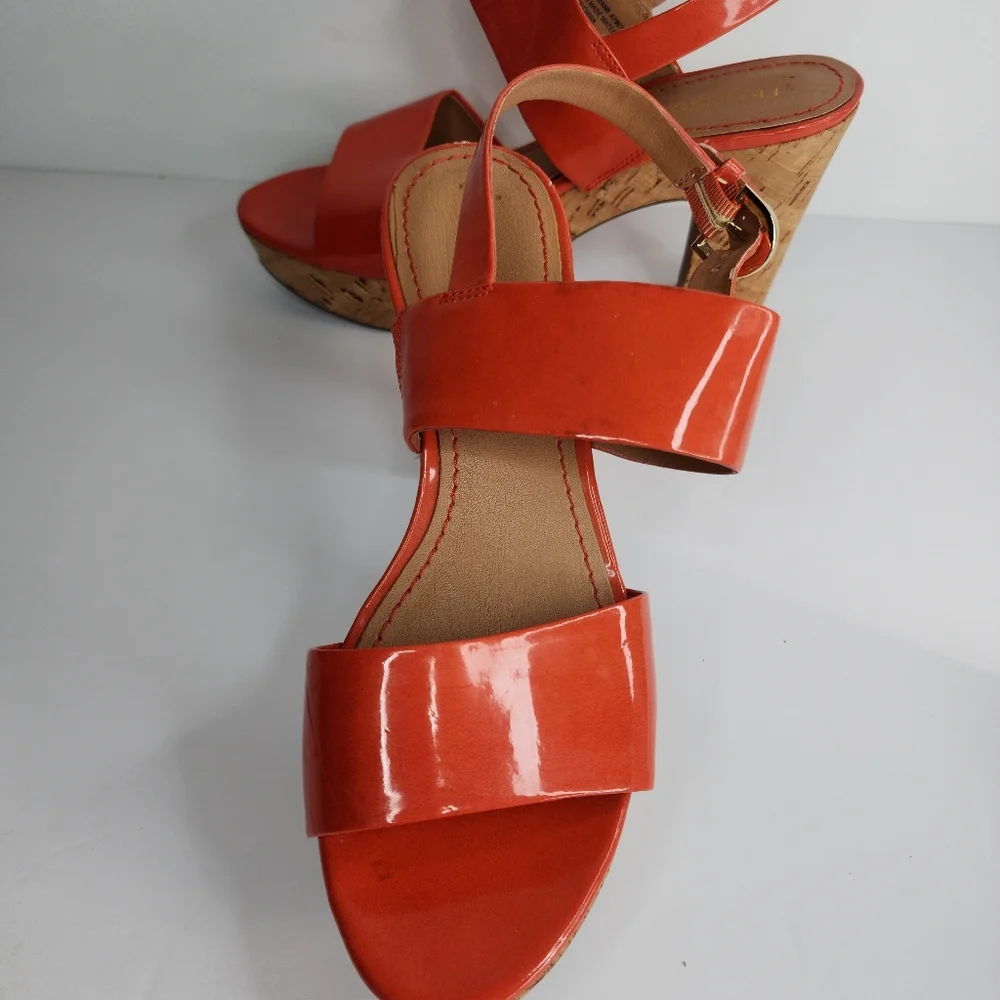 FRANCO SARTO Orange Platform Heels.